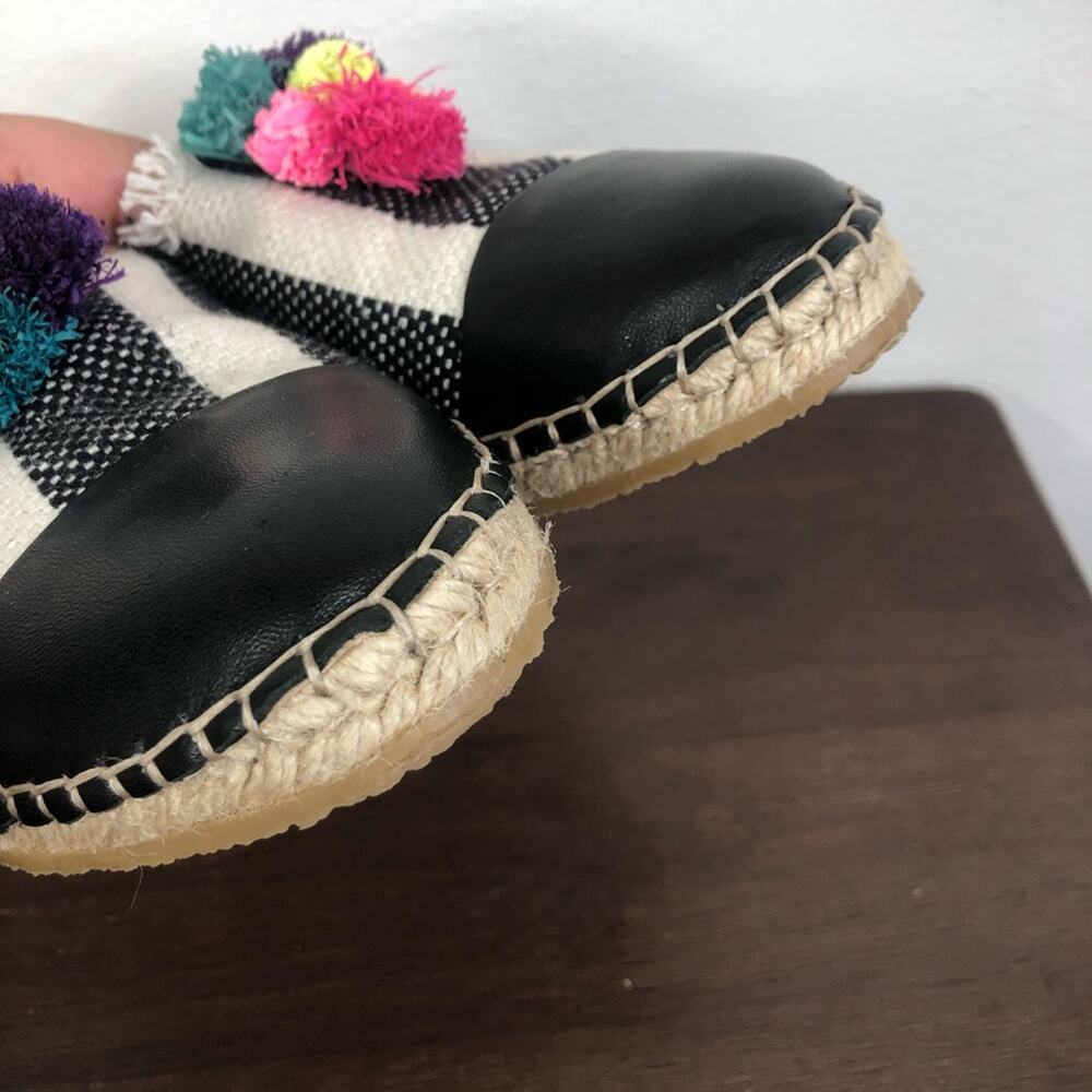Loeffler Randall Mara Pom Pom Espadrille Slip On Canvas Shoes Women's Size 8B - Picture 10 of 11